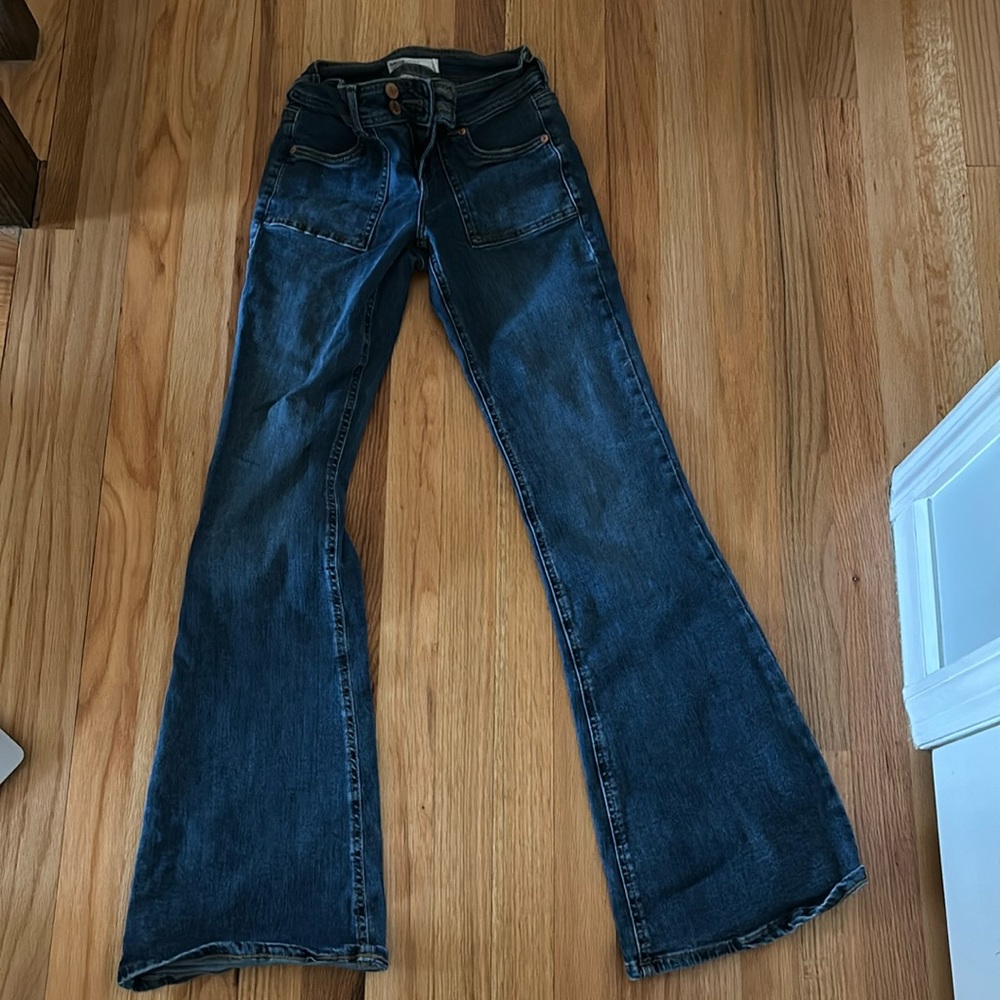 Flared denim jeans